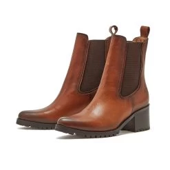 Chatham Women's Vyne Leather Cleated Chelsea Boots - Dark Tan -Fashion Lady lds vyne heeled chelsea dtan 2