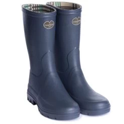 Le Chameau Women’s Iris Bottillon Jersey Lined Wellington Boots – Blue Foncé -Fashion Lady le chameau iris bottillon jersey 1