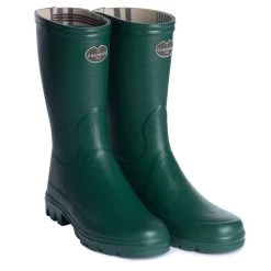 Le Chameau Women’s Iris Bottillon Jersey Lined Wellington Boots – Vert Foncé