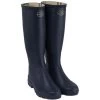 Le Chameau Women's Iris Jersey Lined Wellington Boots - Bleu Foncé