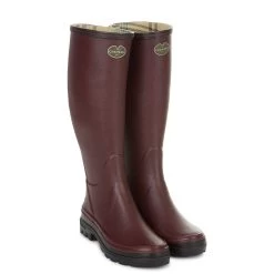 Le Chameau Women's Giverny Jersey Lined Wellington Boots - Cherry -Fashion Lady le chameau women s giverny jersey lined wellington boots cherry 4 1