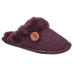 Cotswold Women's Lechlade Sheepskin Mule Slippers - Purple