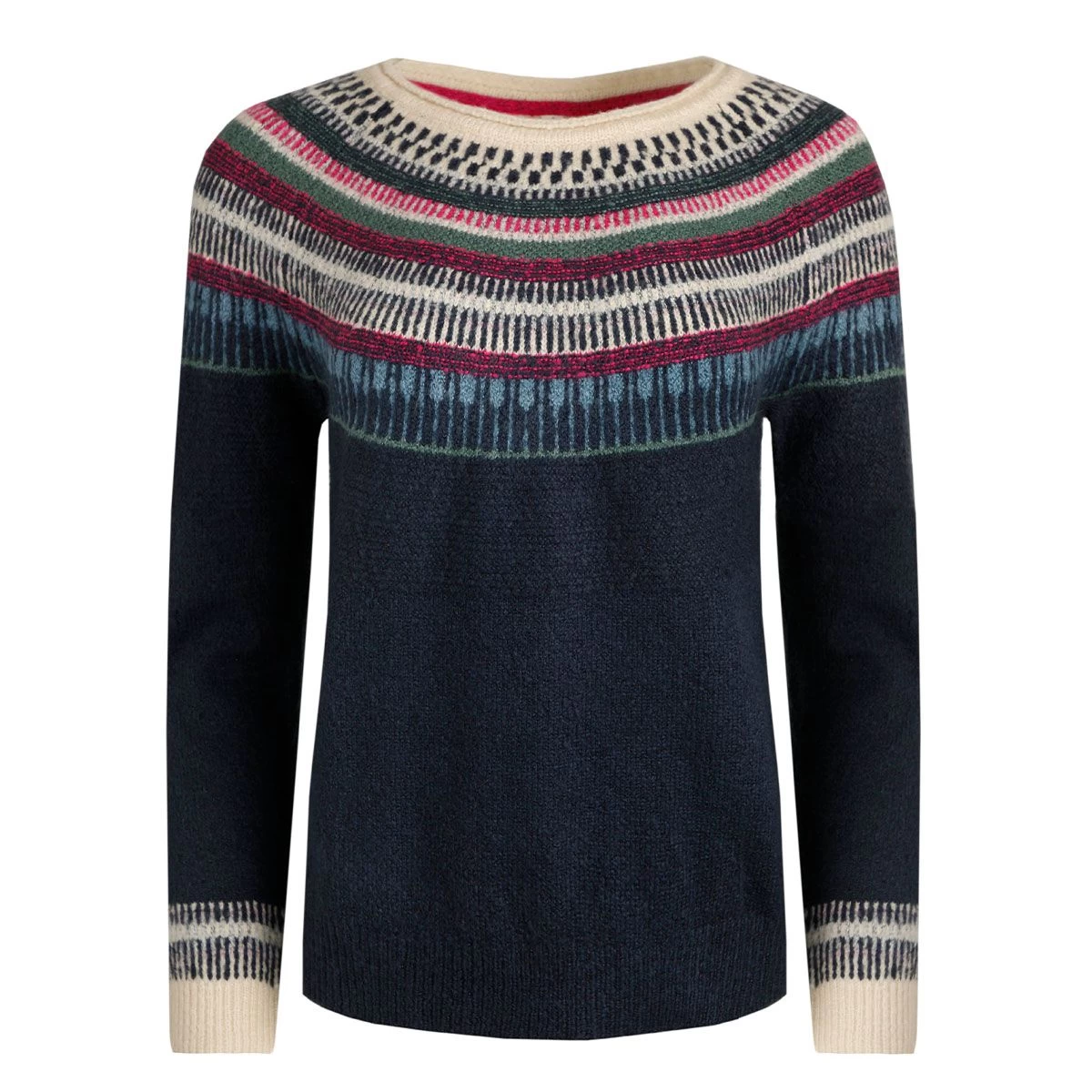 Weird Fish Women's Lowell Fair Isle Jumper - Navy 3 Weird Fish Women's Lowell Fair Isle Jumper - Navy - Image 3