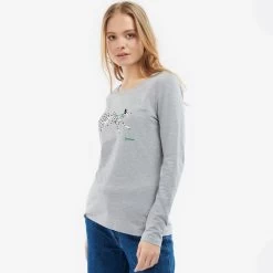 Barbour Women's Homeswood Tee - Grey -Fashion Lady lts0570gy31 b1 1