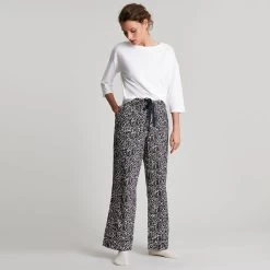 Joules Women’s Luna Pyjama Bottoms – Cream Feather -Fashion Lady luna cream feathers2