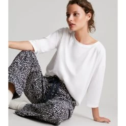 Joules Women’s Luna Pyjama Bottoms – Cream Feather -Fashion Lady luna cream feathers5