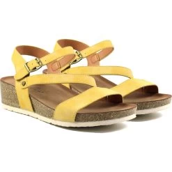 Lunar Women's Cluster Wedged Sandals - Mustard