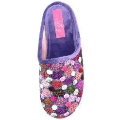 Lunar Women’s Crackle Mule Slippers – Purple -Fashion Lady lunar crackle mule slipper purple 3