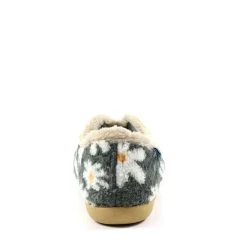 Lunar Women's Daisy Flower Slippers - Grey -Fashion Lady lunar daisy full slipper grey 3