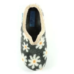 Lunar Women's Daisy Flower Slippers - Grey -Fashion Lady lunar daisy full slipper grey 6
