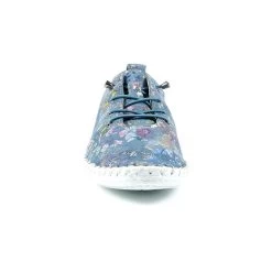 Lunar Women’s Exbury Floral Leather Plimsoll - Blue 14 Lunar Women’s Exbury Floral Leather Plimsoll - Blue -Fashion Lady lunar exbury shoe blue 4