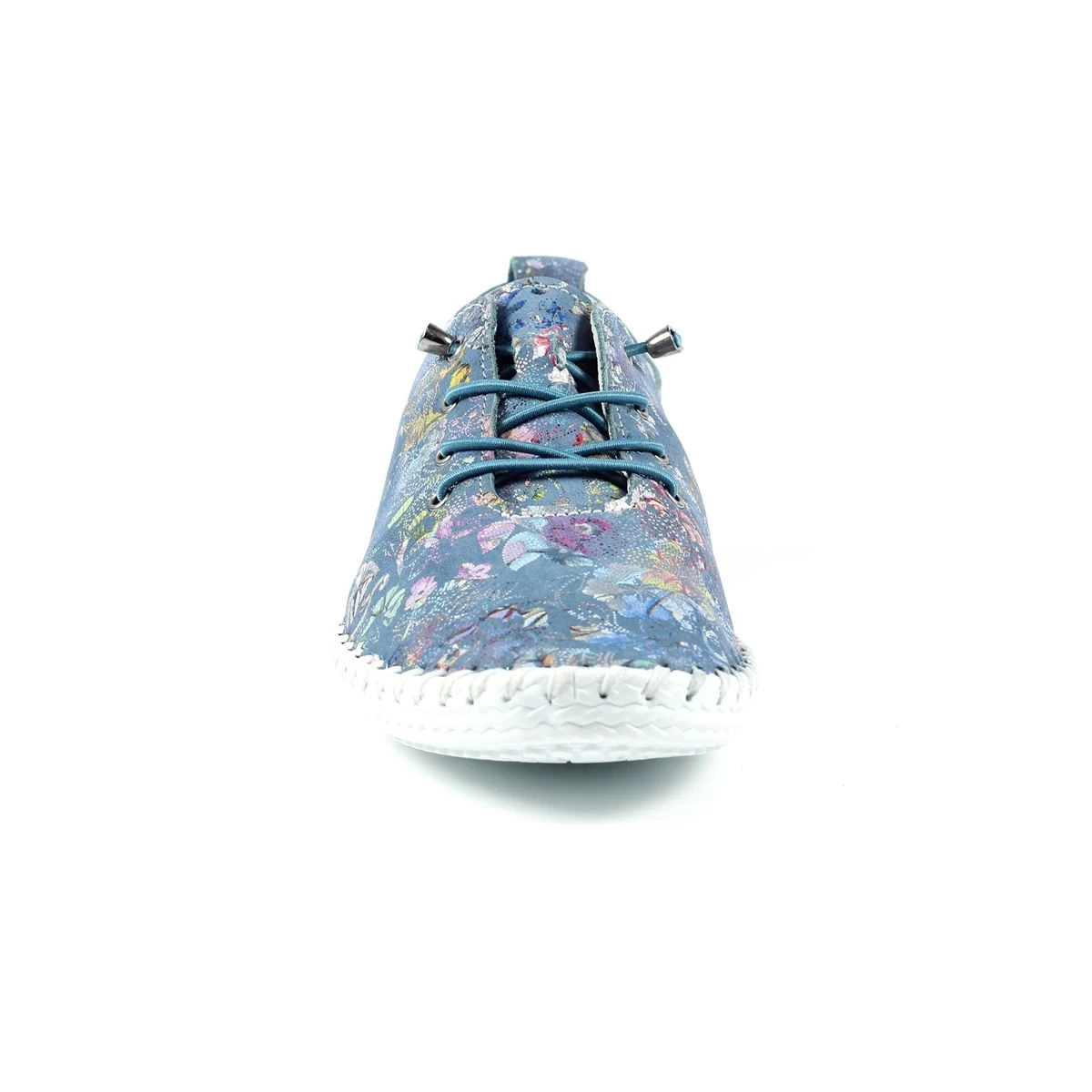 Lunar Women’s Exbury Floral Leather Plimsoll - Blue 5 Lunar Women’s Exbury Floral Leather Plimsoll - Blue - Image 5