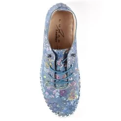 Lunar Women’s Exbury Floral Leather Plimsoll - Blue 16 Lunar Women’s Exbury Floral Leather Plimsoll - Blue -Fashion Lady lunar exbury shoe blue 7