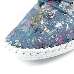 Lunar Women’s Exbury Floral Leather Plimsoll - Blue 18 Lunar Women’s Exbury Floral Leather Plimsoll - Blue -Fashion Lady lunar exbury shoe blue 9