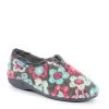 Lunar Women's Hippy Flower Slippers - Grey