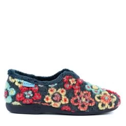 Lunar Women's Hippy Flower Slippers - Navy -Fashion Lady lunar hippy flower slipper navy 4