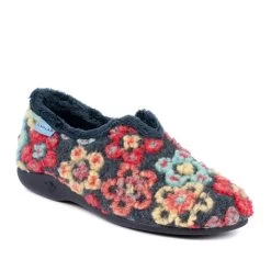 Lunar Women's Hippy Flower Slippers - Navy -Fashion Lady lunar hippy flower slipper navy 6