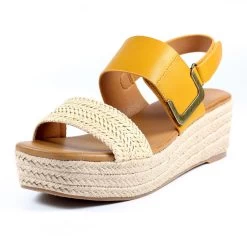 Lunar Women's Logan Wedge Sandals - Mustard -Fashion Lady lunar logan sandal mustard 3