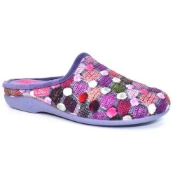 Lunar Women’s Crackle Mule Slippers – Purple -Fashion Lady lunarpurple 2 1
