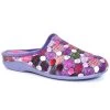 Lunar Women’s Crackle Mule Slippers – Purple