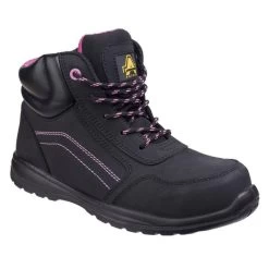 Amblers Women's AS601 Lydia Composite Safety Boots - Black/Pink -Fashion Lady lydia ladies boot 1