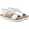 Heavenly Feet Women's Margarita Sandals - White/Silver