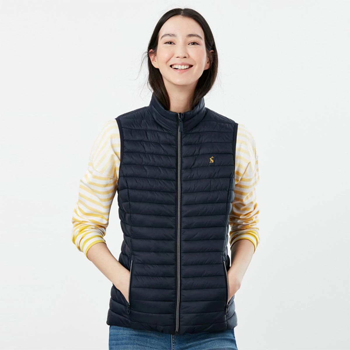 Joules Women's Snug Packable Gilet - Marine Navy 1 Joules Women's Snug Packable Gilet - Marine Navy