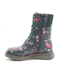 Heavenly Feet Women's Martina 4 Bee Flower Print Mid Boots - Ocean -Fashion Lady martina4 print beeflower ocean 2