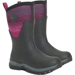 Muck Boots Women's Arctic Sport Mid Height Wellington Boots - Black/Magenta