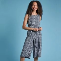 Weird Fish Women’s Nalani Printed Jumpsuit - Navy -Fashion Lady nalani navy 2 1