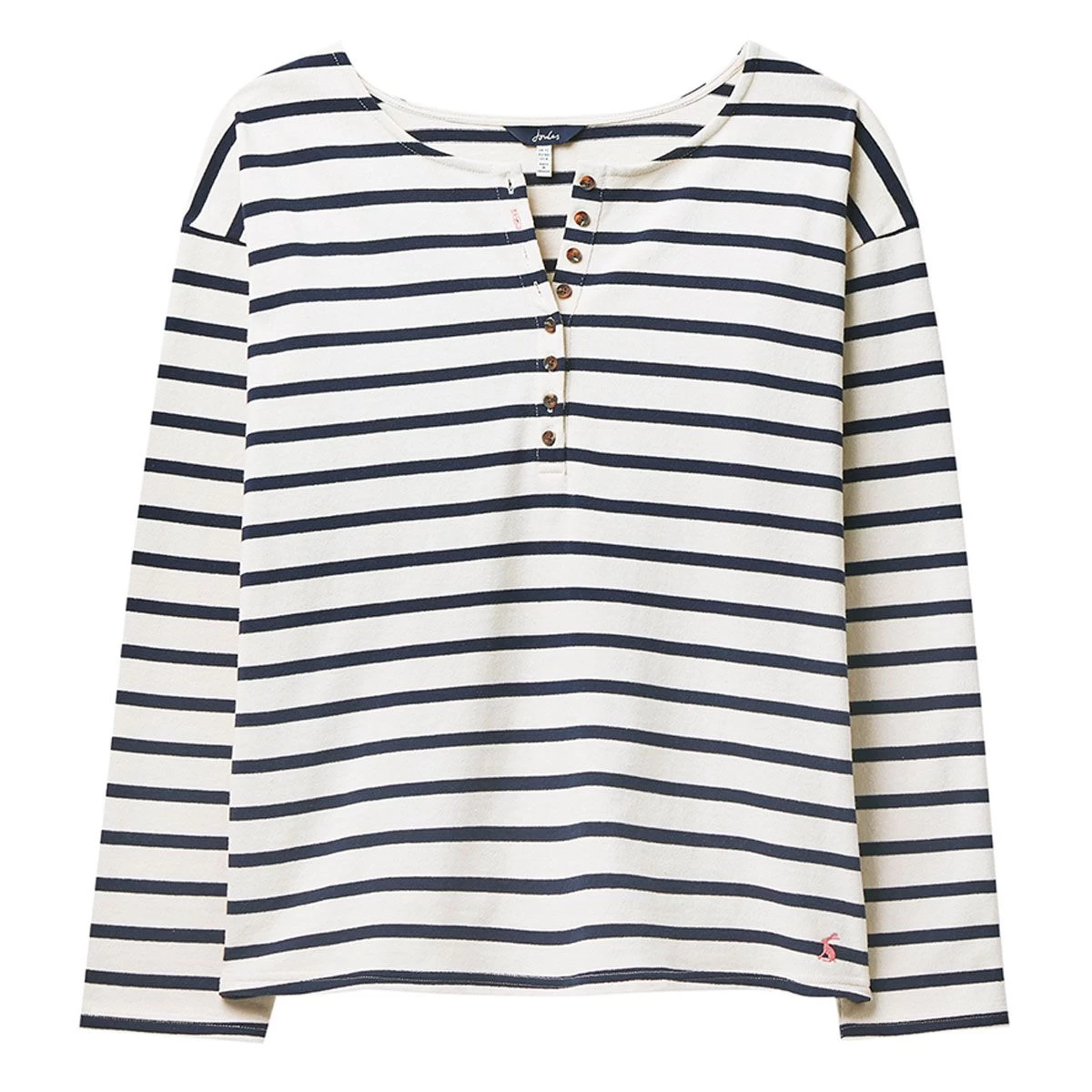 Joules Women's Olive Long Sleeve Henley Top - Navy Creme Stripe 6 Joules Women's Olive Long Sleeve Henley Top - Navy Creme Stripe - Image 6