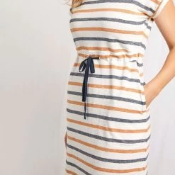 Weird Fish Women's Olli Organic Striped Jersey Dress - Light Cream 13 Weird Fish Women's Olli Organic Striped Jersey Dress - Light Cream -Fashion Lady olli org strpe jrsy drss lte crm 4