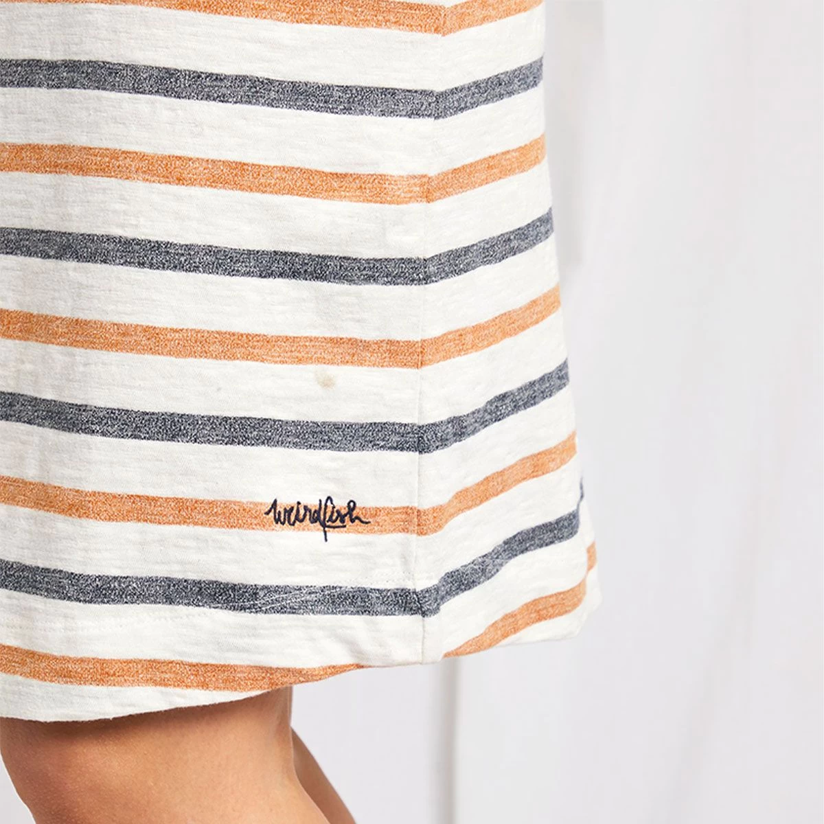 Weird Fish Women's Olli Organic Striped Jersey Dress - Light Cream 7 Weird Fish Women's Olli Organic Striped Jersey Dress - Light Cream - Image 7