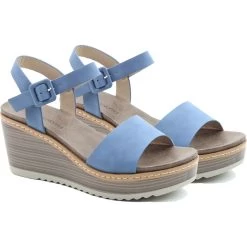 Heavenly Feet Women's Orion Wedged Sandals - Denim