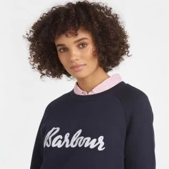 Barbour Women's Otterburn Sweatshirt - Navy -Fashion Lady otterburn 3 2