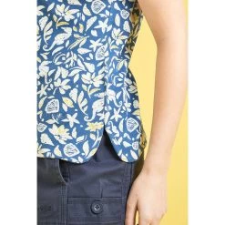 Weird Fish Women’s Paw Paw Printed Organic Cotton T-Shirt – Ensign Blue -Fashion Lady paw paw ensign blue 6