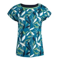 Weird Fish Women's Paw Paw Organic Printed Jersey T-shirt - Deep Sea Blue
