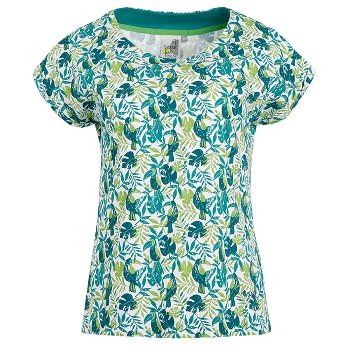 Weird Fish Women's Paw Paw Organic Printed Jersey T-shirt - Kiwi 3 Weird Fish Women's Paw Paw Organic Printed Jersey T-shirt - Kiwi - Image 3