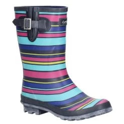 Cotswold Women's Paxfords Mid Calf Wellington Boots - Multicolour Stripe -Fashion Lady paxford stripe