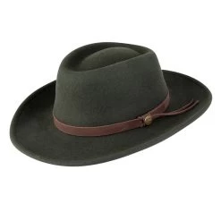 Hoggs Of Fife Perth Crushable Felt Hat - Green