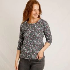 Weird Fish Women's Pinto Printed Jersey Tee - Navy