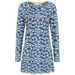 Lazy Jacks Women's Long Sleeve Printed Tunic - Bluebell -Fashion Lady printed l sleeve top bluebell 1 1