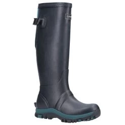 Cotswold Women's Realm Adjustable Wellington Boots - Navy/Teal -Fashion Lady realm navy2