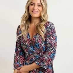 Brakeburn Women's Regan Wrap Midi Dress - Multi -Fashion Lady regan wrap dress multi 3