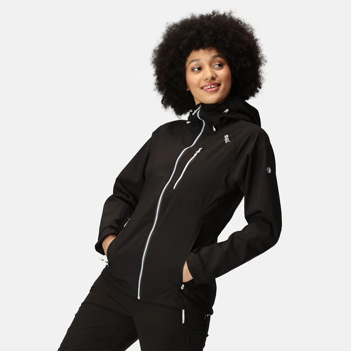 Regatta Women's Birchdale Waterproof Jacket - Black/White 3 Regatta Women's Birchdale Waterproof Jacket - Black/White - Image 3