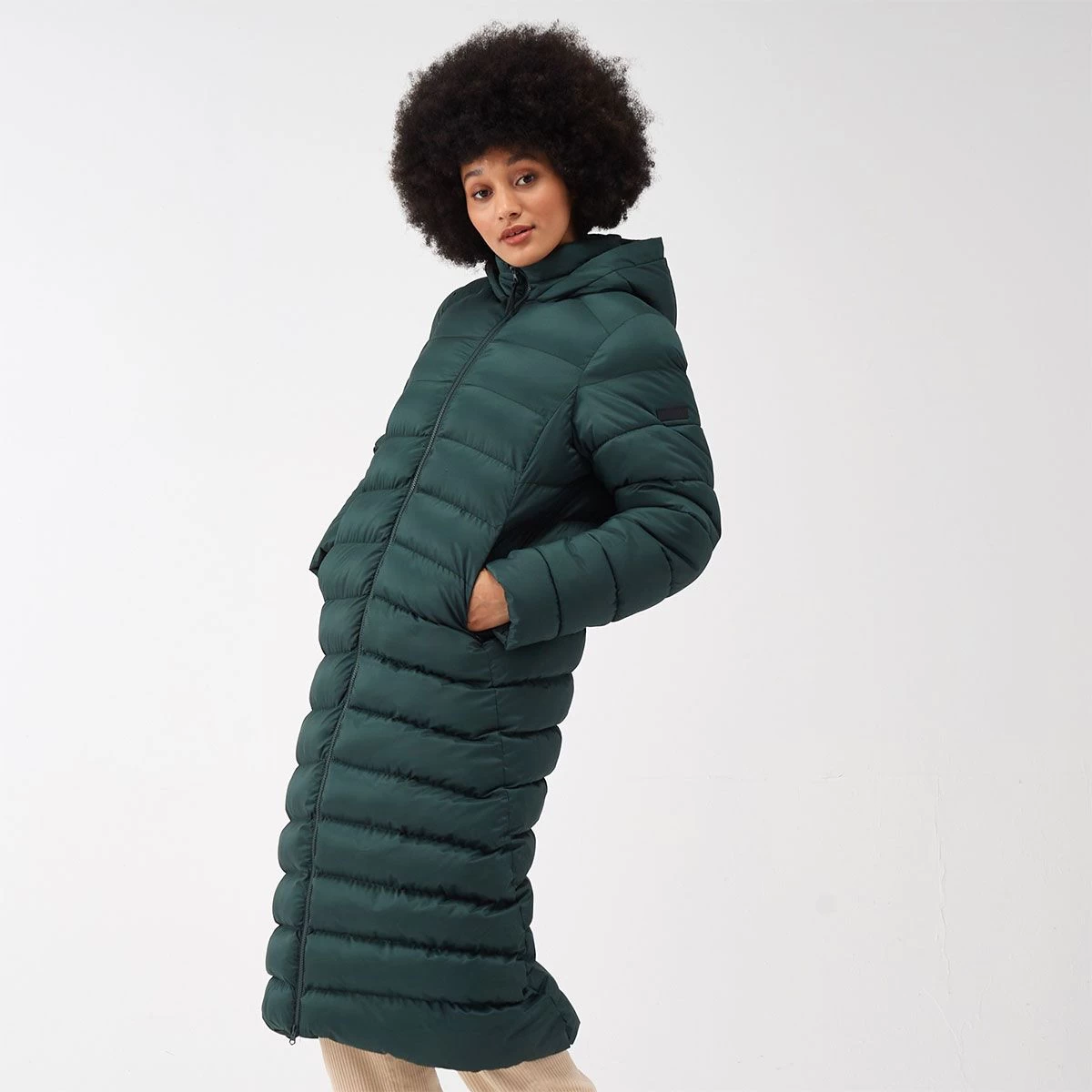 Regatta Women's Elender Quilted Long Coat - Darkest Spruce/ Quiet Green 3 Regatta Women's Elender Quilted Long Coat - Darkest Spruce/ Quiet Green - Image 3