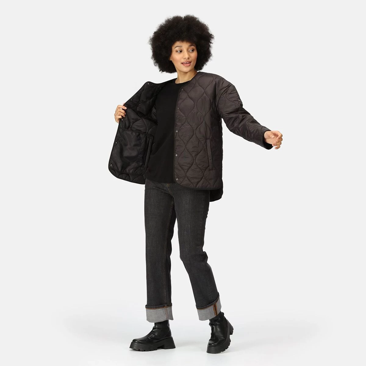 Regatta Women's Harletta Quilted Jacket - Black 6 Regatta Women's Harletta Quilted Jacket - Black - Image 6