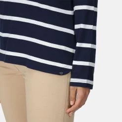 Regatta Women's Helvine Roll Neck Jumper - Navy & White Stripe -Fashion Lady regatta women s helvine roll neck jumper navy white stripe 4