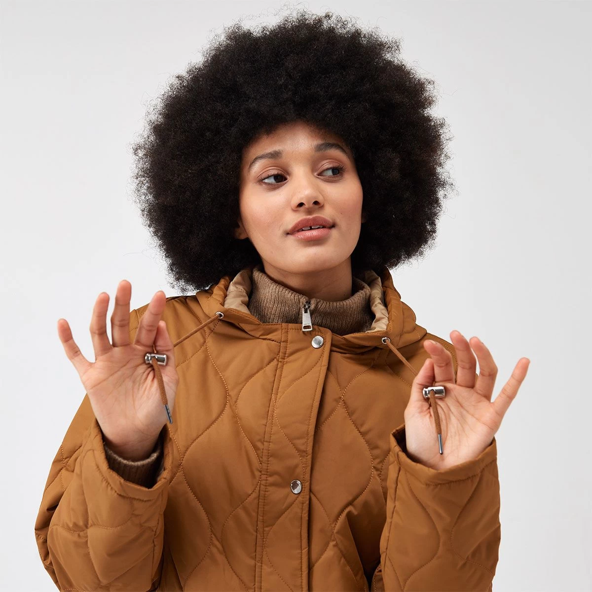 Regatta Women's Jaycee Long Quilted Coat - Rubber/Barleycorn 9 Regatta Women's Jaycee Long Quilted Coat - Rubber/Barleycorn - Image 9