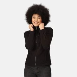 Regatta Women's Kizmitt Full Zip Fluffy Fleece - Black Fluffy